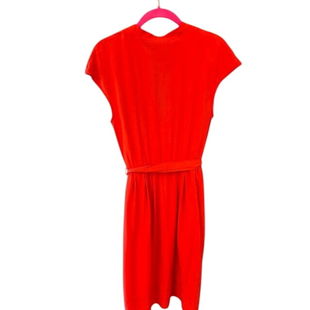 Maeve Mini Dress Womens Small Red Excellent Rayon Sleeveless Tie Neck Belted - Picture 2 of 8